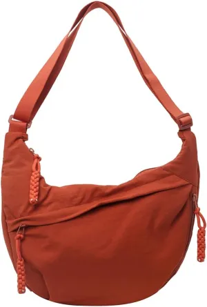 Crescent Crossbody Bags for Women Hobo Bag Luna Bag Dumpling Bag Nylon Multi-Pocket Sling Bag Moon Shoulder Bag (Orange)