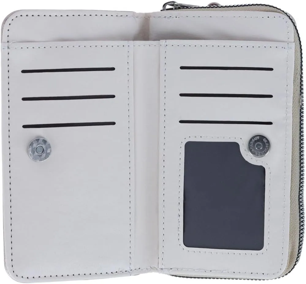 CTM Women's Vegan Leather Heart Bi-Fold Wristlet Wallet, Light Gold