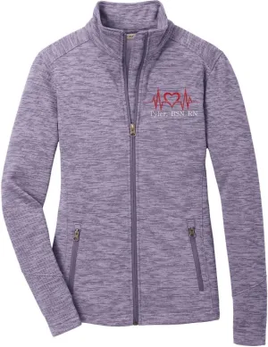 Custom Embroidered Women's Digi Stripe Fleece Full Zip Jacket for Nurses, Medical Workers