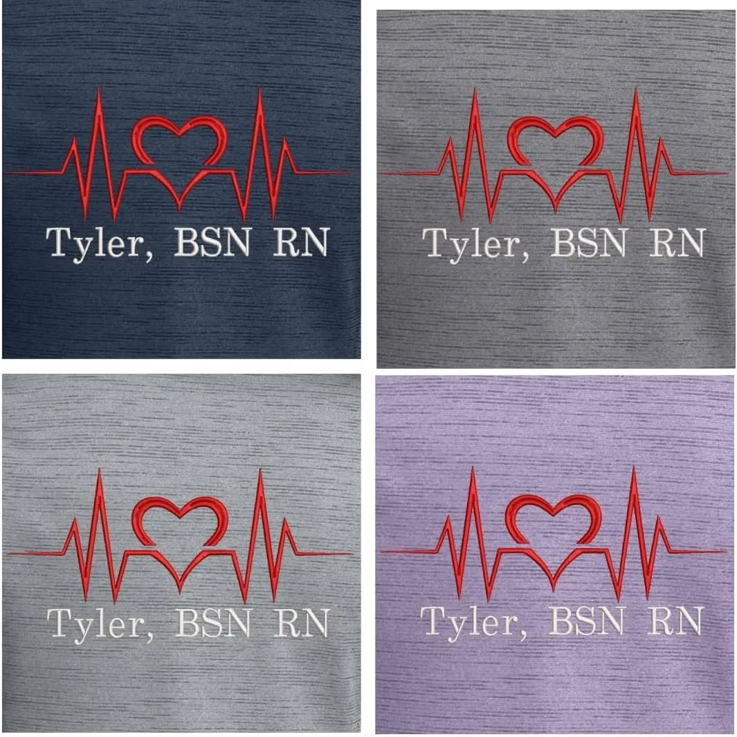 Custom Embroidered Women's Digi Stripe Fleece Full Zip Jacket for Nurses, Medical Workers