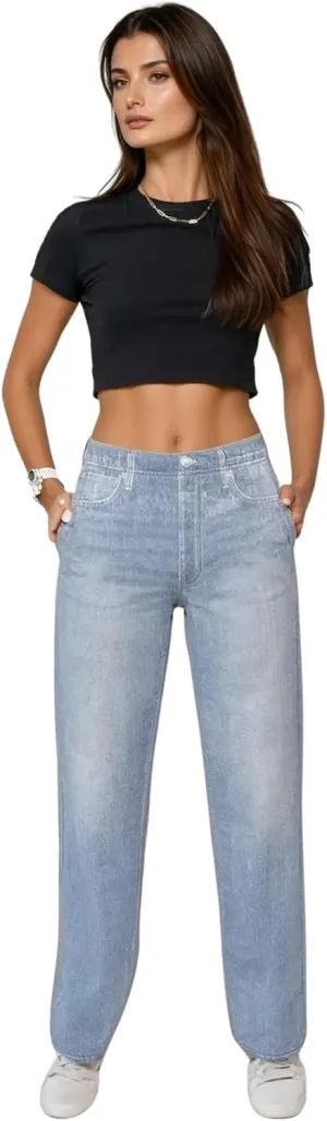 dash & blue Mirage Denim Wide Leg - Light Wash