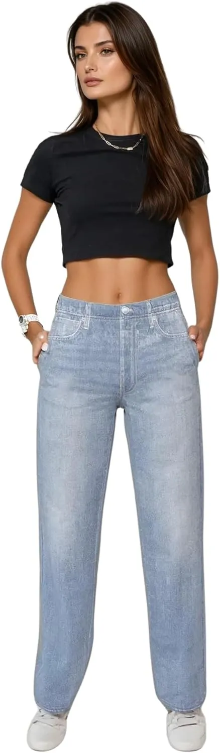 dash & blue Mirage Denim Wide Leg - Light Wash