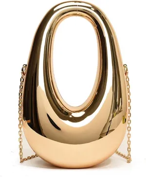 DJBM Women Moon Clutch Handbag Acrylic Elegant Crossbody Purse with Chain for Wedding Party Prom