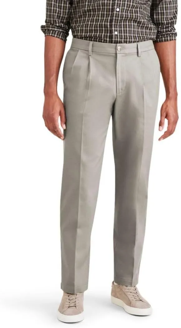 DOCKERS Mens Classic Fit Signature Iron Free Khaki With Stain Defender Pants - Pleated (Regular and Big & Tall)