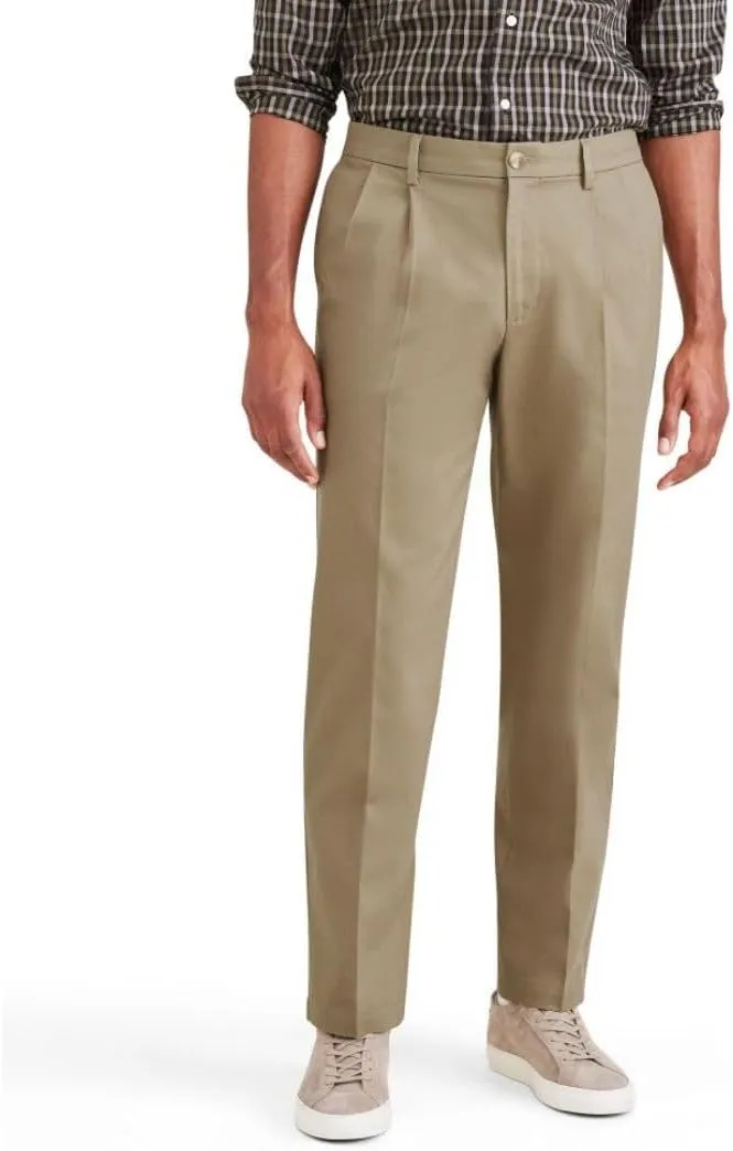 Dockers Men's Classic Fit Signature Iron Free Khaki with Stain Defender Pants - Pleated (Regular and Big & Tall)