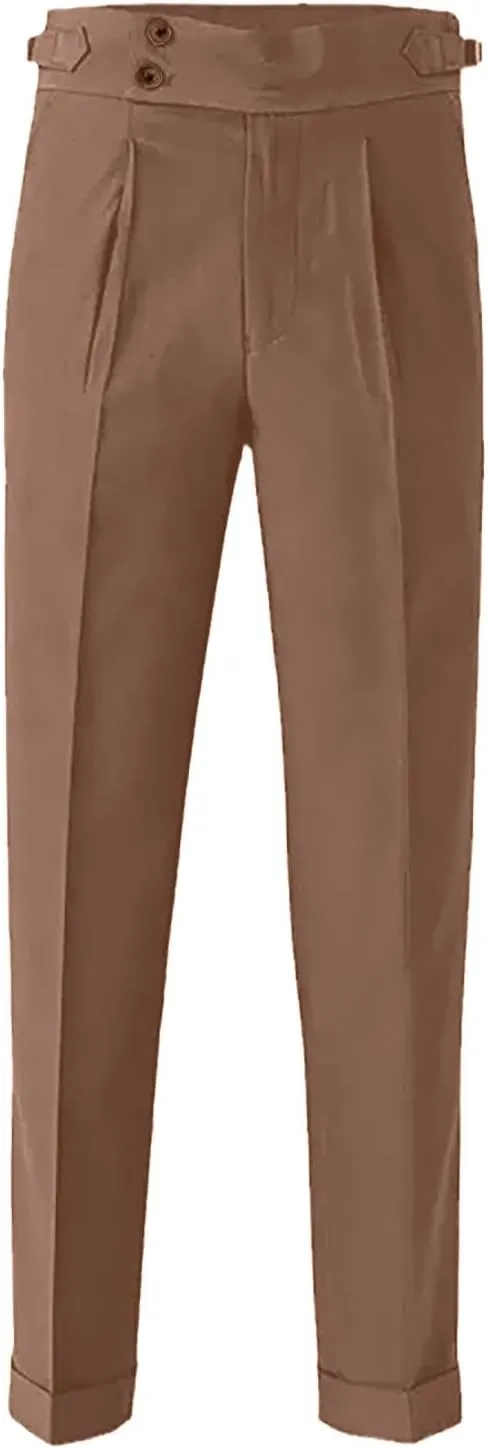 Dress Pants Mens Pants Casual Classic Fit Business Solid Color Straight Comfy Slim Fit Elastic Waist Pant with Pockets