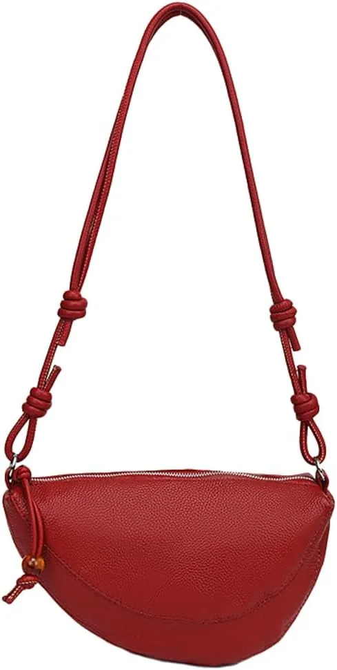 Dumpling Bags for Women Crescent Cross Body Bags for Casual Life Solid Color Shoulder Saddle Bag with Removable Strap