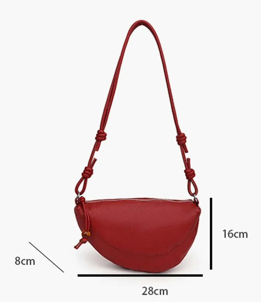 Dumpling Bags for Women Crescent Cross Body Bags for Casual Life Solid Color Shoulder Saddle Bag with Removable Strap