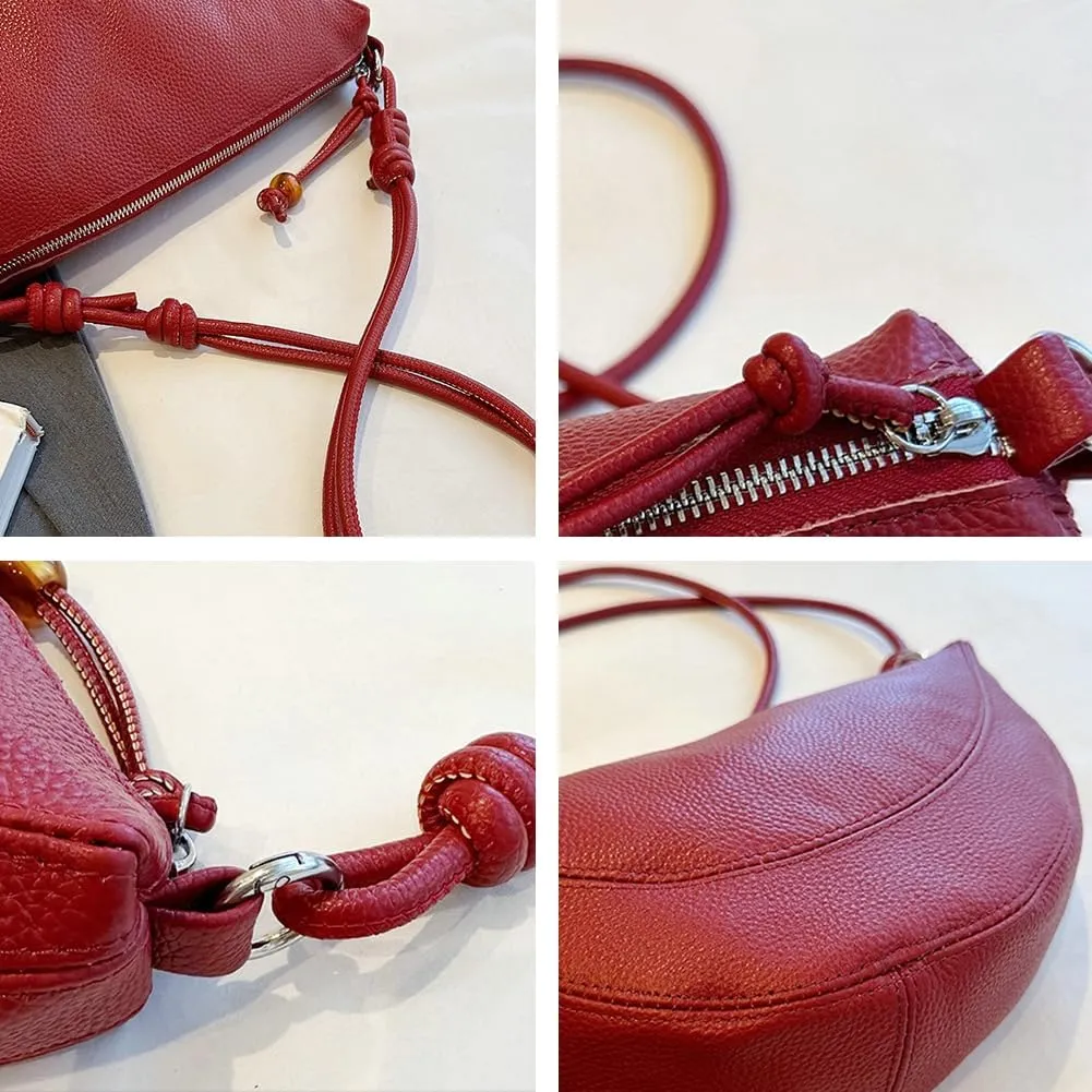 Dumpling Bags for Women Crescent Cross Body Bags for Casual Life Solid Color Shoulder Saddle Bag with Removable Strap