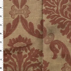 Dusty Pink/Beige Floral Quilted Damask Decorating Fabric