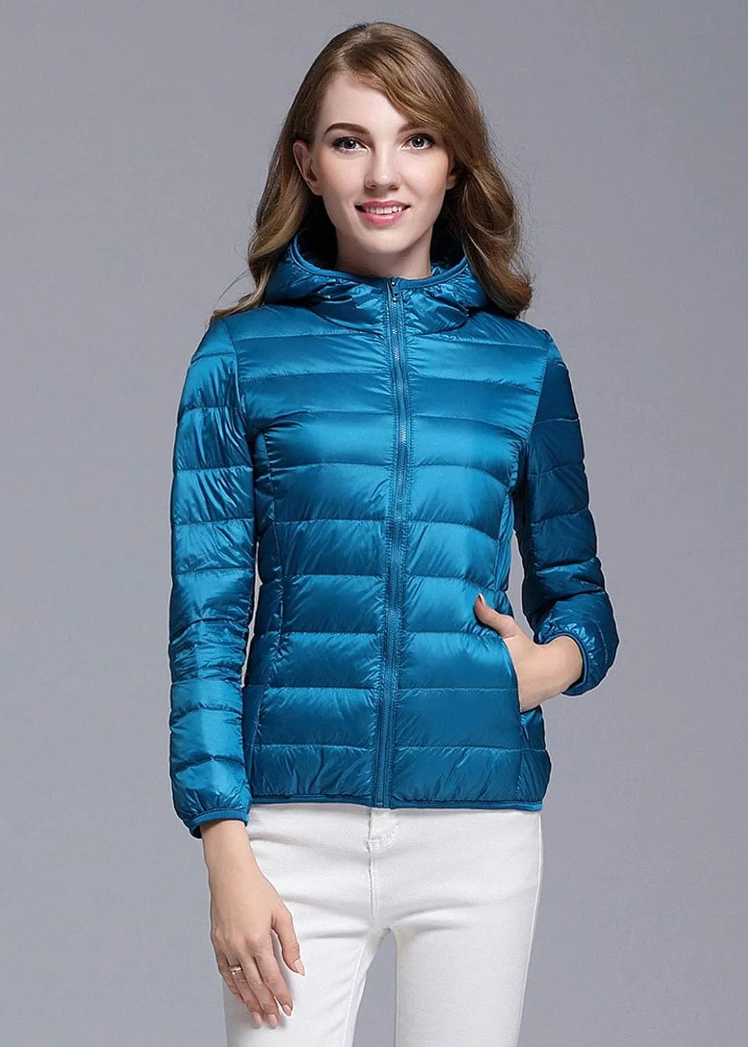 ebossy Women's Ultra-Light Packable Hooded Down Jacket