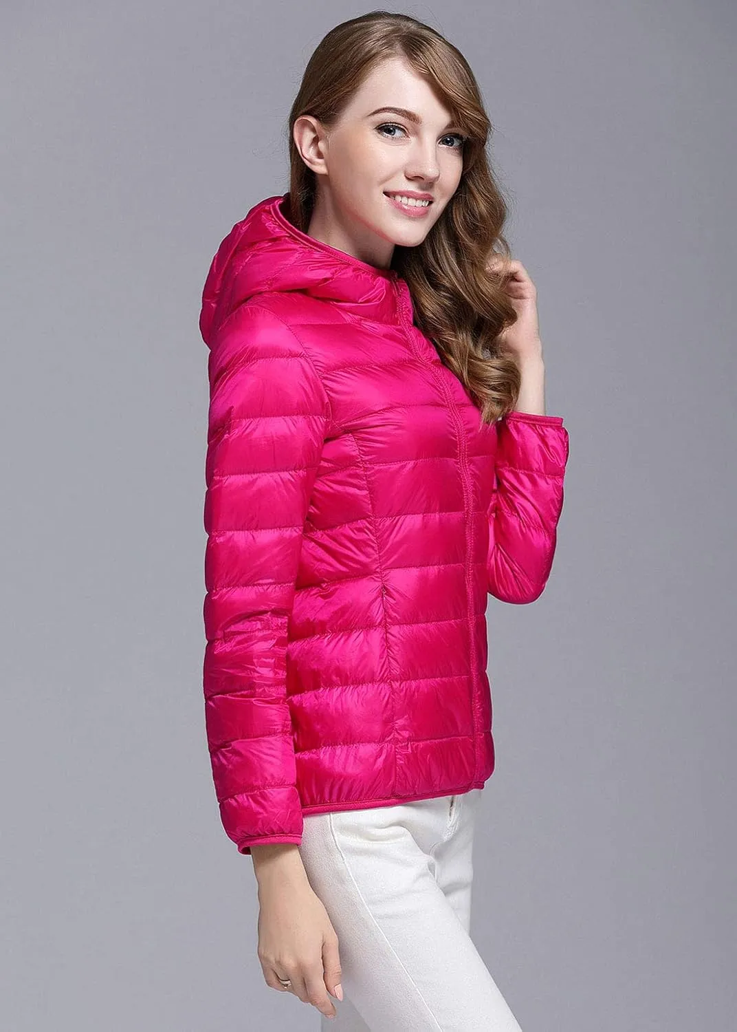 ebossy Women's Ultra-Light Packable Hooded Down Jacket