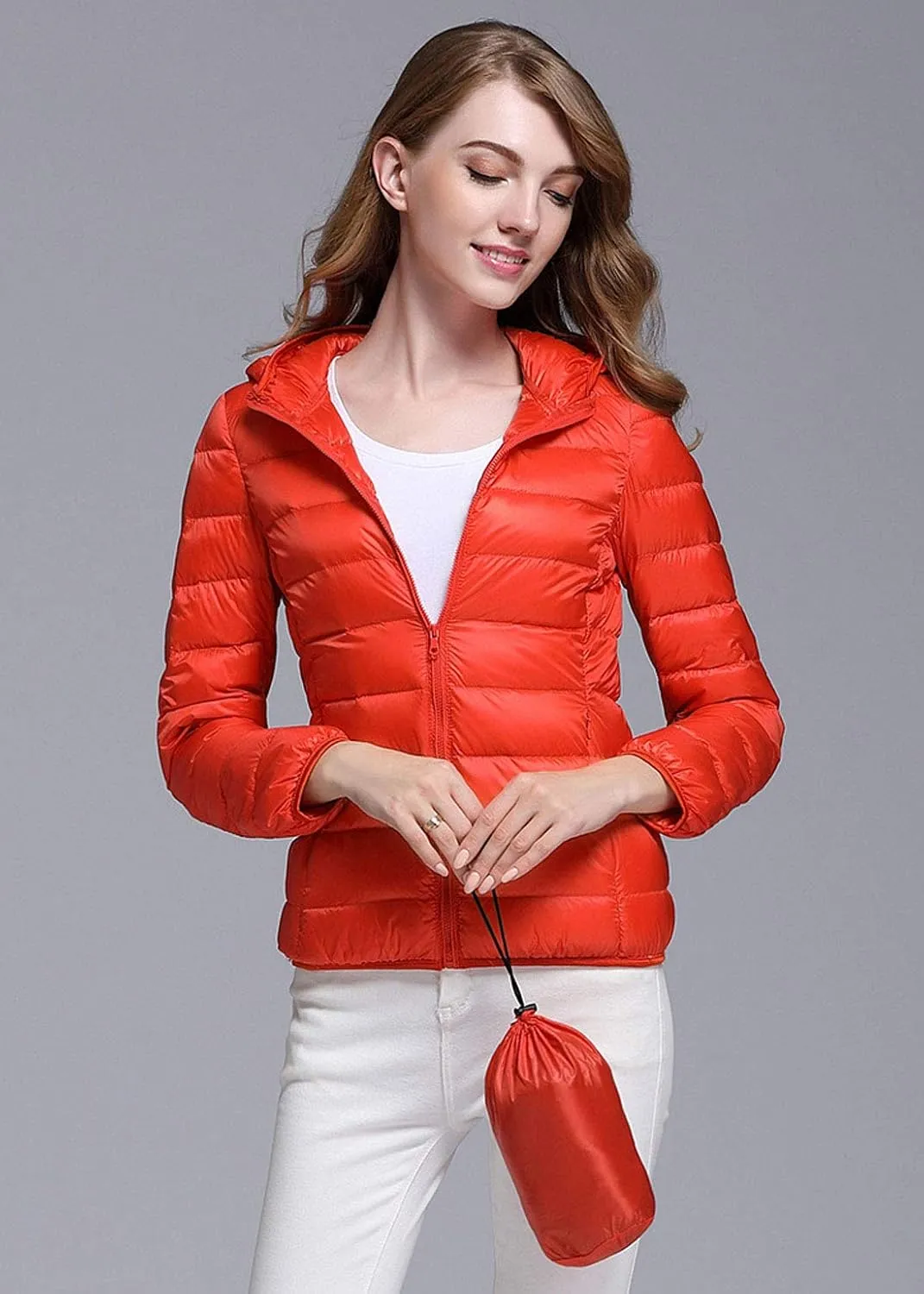 ebossy Women's Ultra-Light Packable Hooded Down Jacket