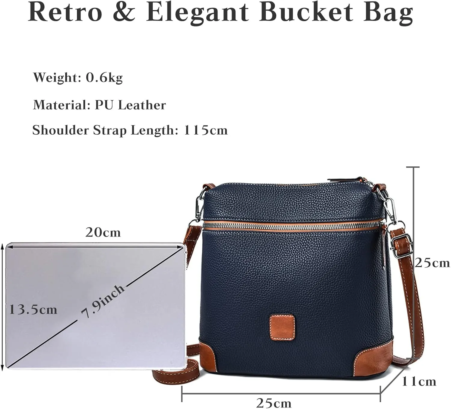 Elegant Bucket Bag Womens Crossbody Phone Bag Ladies Shoulder Bag