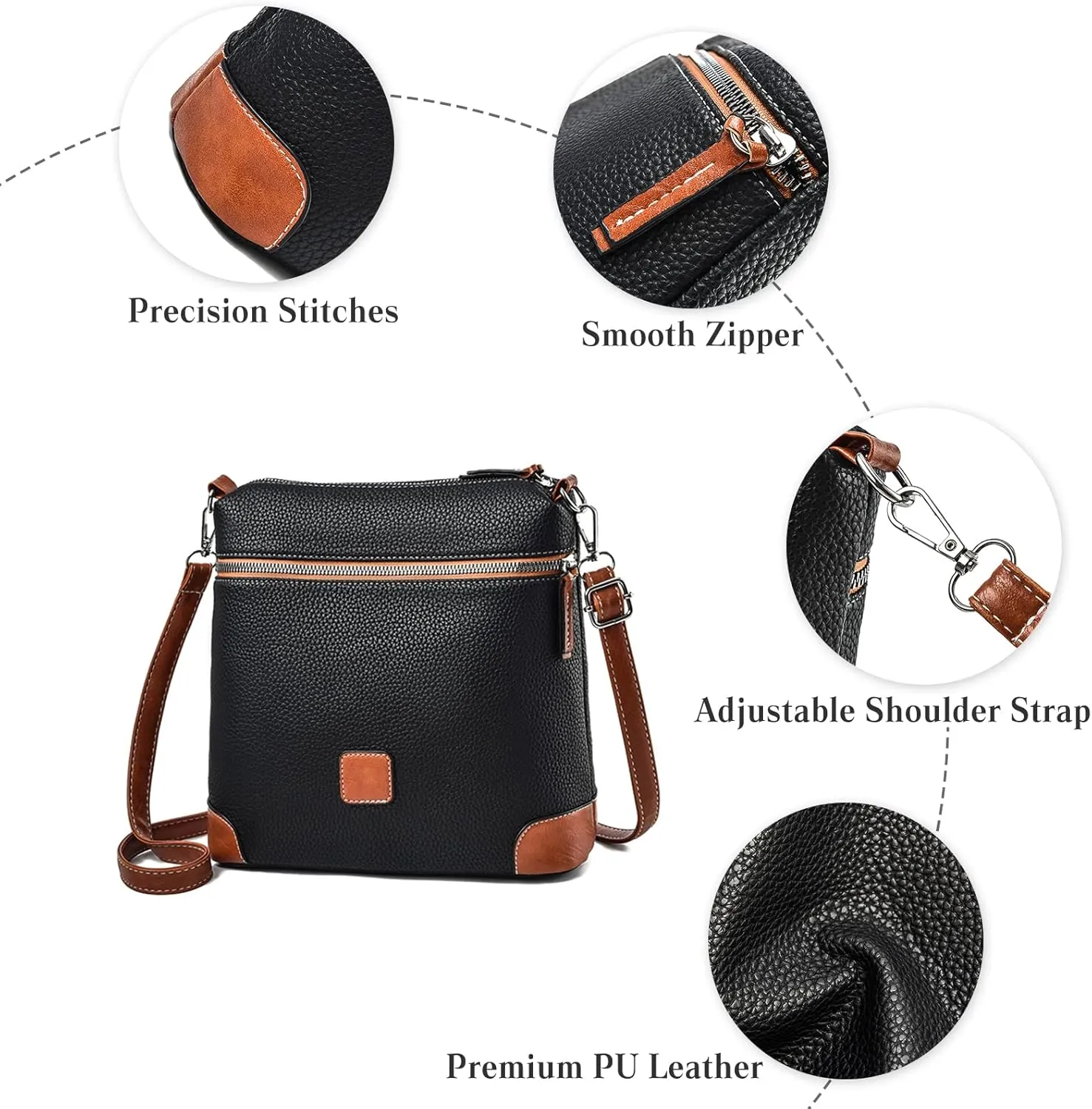 Elegant Bucket Bag Womens Crossbody Phone Bag Ladies Shoulder Bag