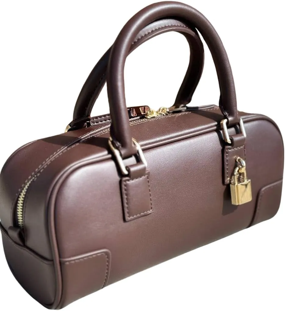 Elegant Lock Charm Genuine Leather Bag