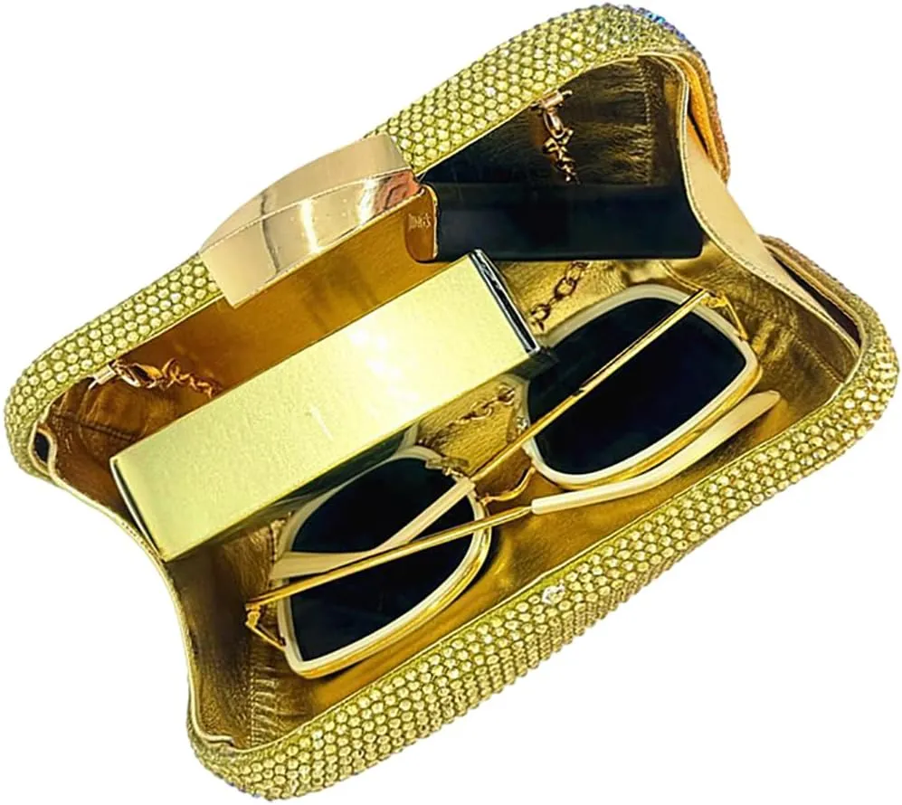 Elegant Rhinestone Box Evening Bag Women Formal Handbag Crystal Clutch Bridal Purse Wedding Bag