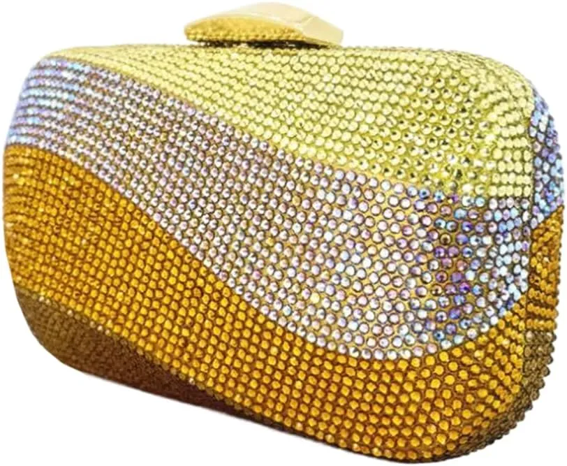 Elegant Rhinestone Box Evening Bag Women Formal Handbag Crystal Clutch Bridal Purse Wedding Bag