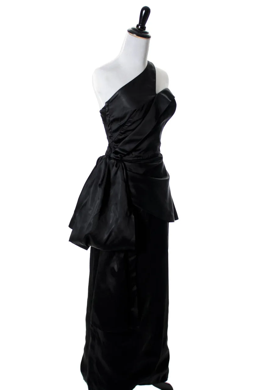 Emma Domb Asymmetrical Formal Black Designer Vintage Dress