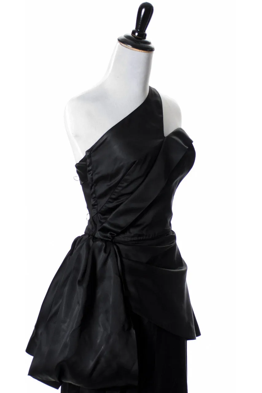 Emma Domb Asymmetrical Formal Black Designer Vintage Dress