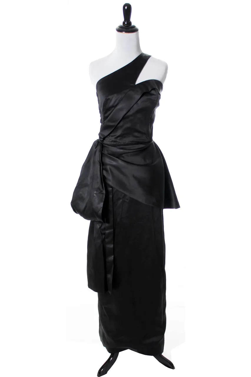 Emma Domb Asymmetrical Formal Black Designer Vintage Dress
