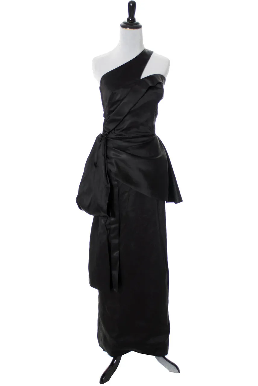 Emma Domb Asymmetrical Formal Black Designer Vintage Dress