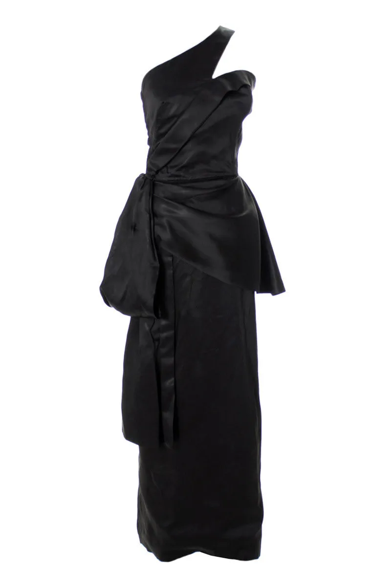 Emma Domb Asymmetrical Formal Black Designer Vintage Dress