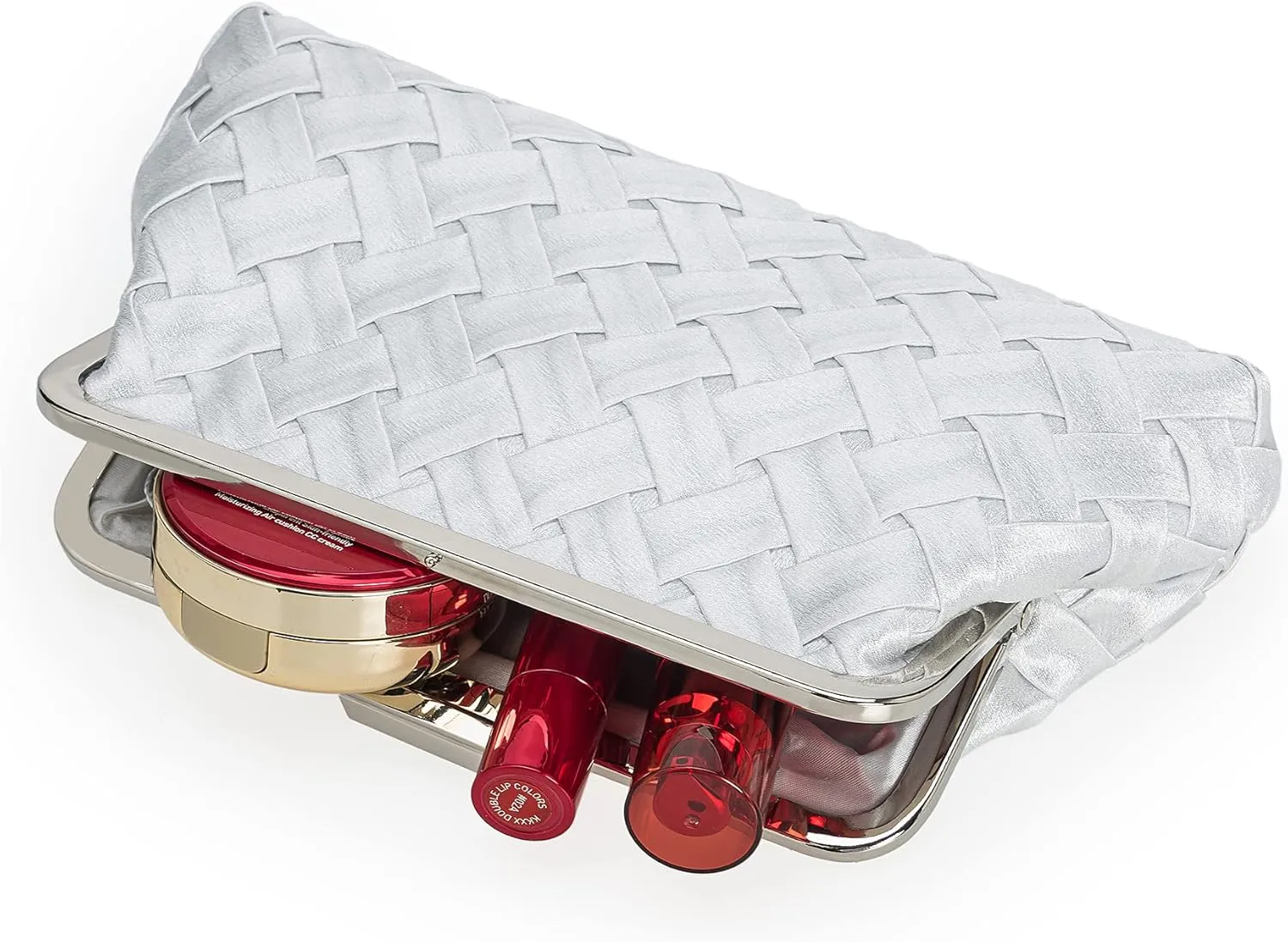 Evening Bag Women Small Dressy Clutch Handbag Braided Satin Formal Purse for Wedding/Prom/Black tie Party