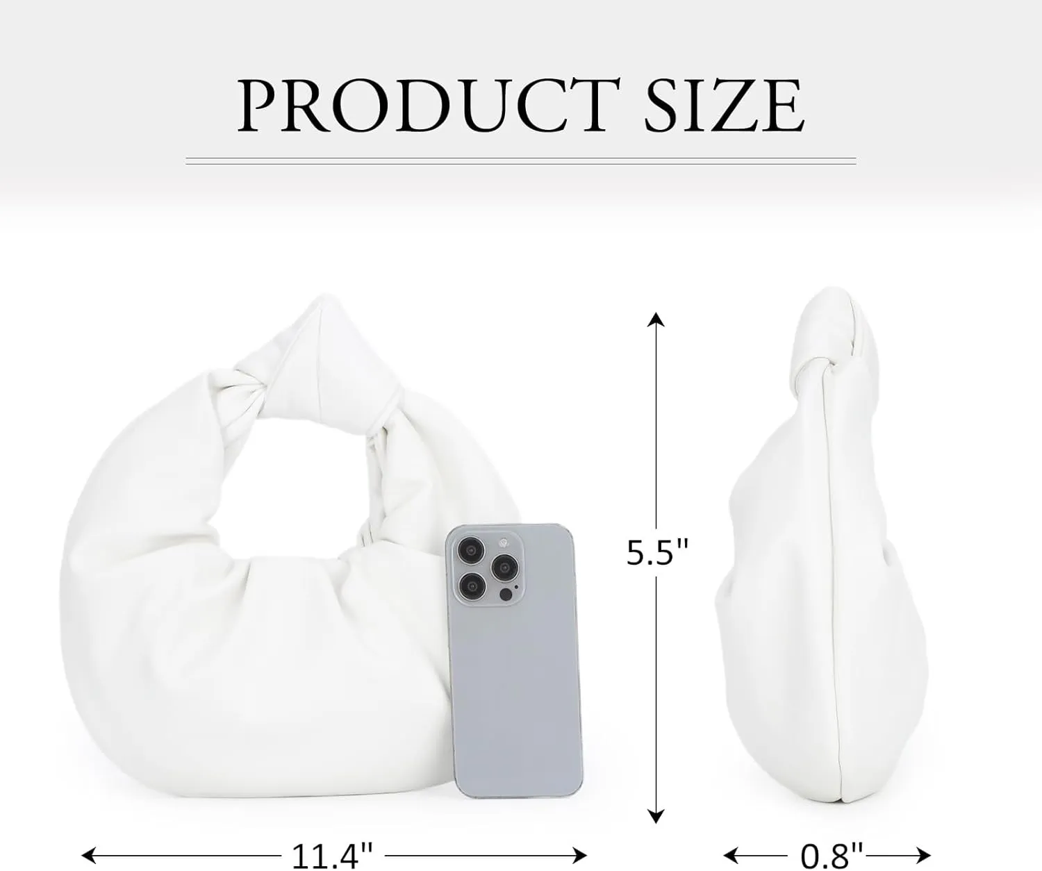 Fecialy Women's Ruched Clutch Purse PU Leather Hobo Handbag Knot Formal Evening Bag Pleated Bag