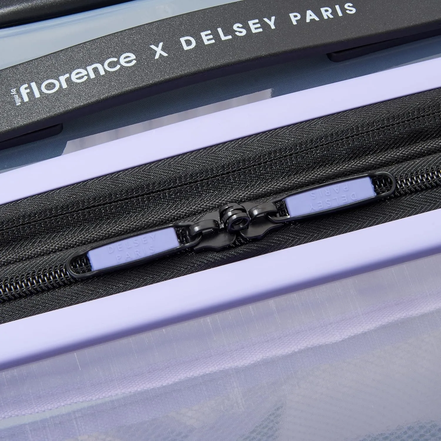 florence by mills Gotta Glow Hardside Expandable Luggage with Spinner Wheels, Translucent See-Thru Purple, Checked-Medium 24 Inch
