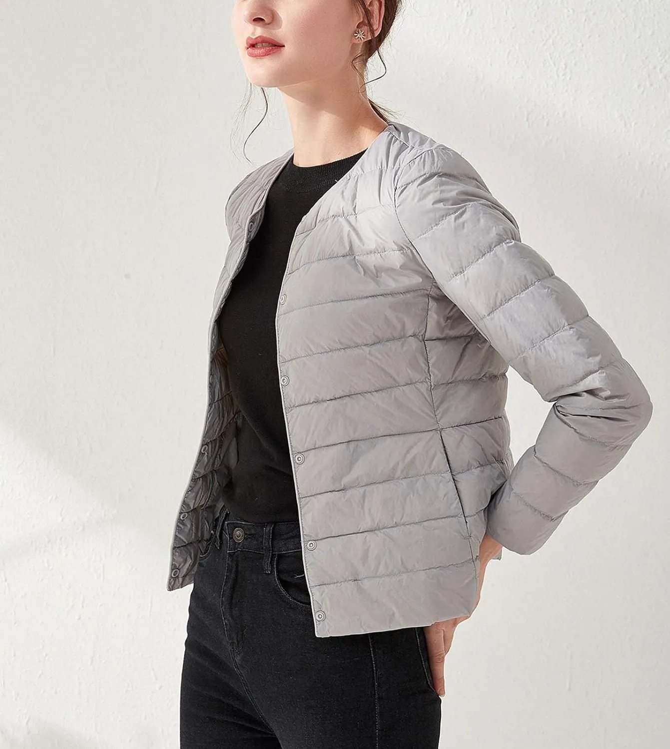 Flygo Women's Ultra Light Packable Down Jacket Puffer Coat