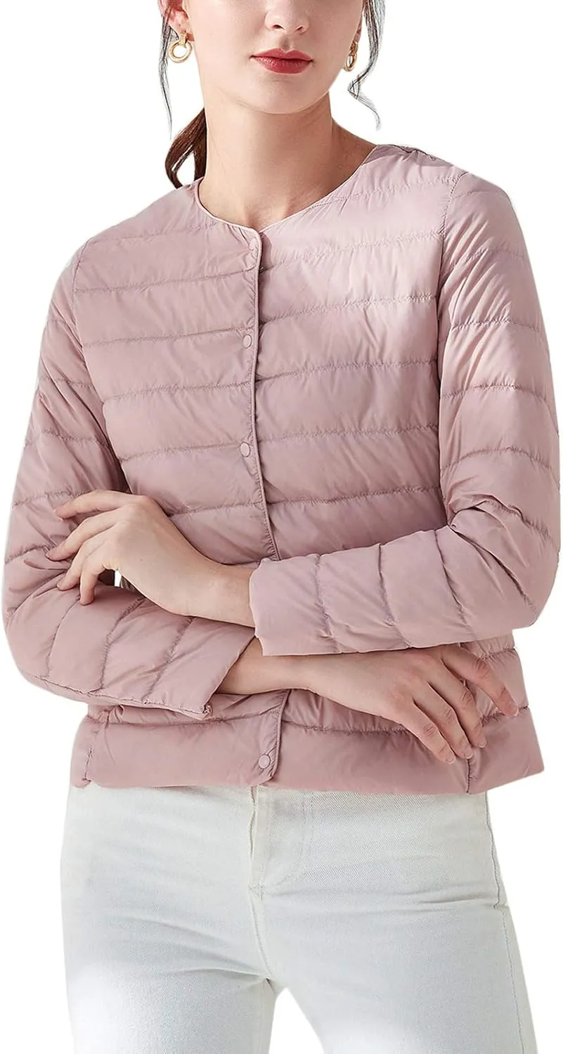 Flygo Women's Ultra Light Packable Down Jacket Puffer Coat