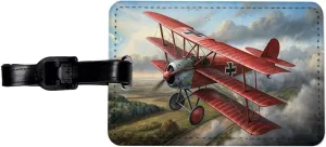 Fokker Dr.I Triplane WWI German Fighter Plane Travel Faux Leather Luggage Tag
