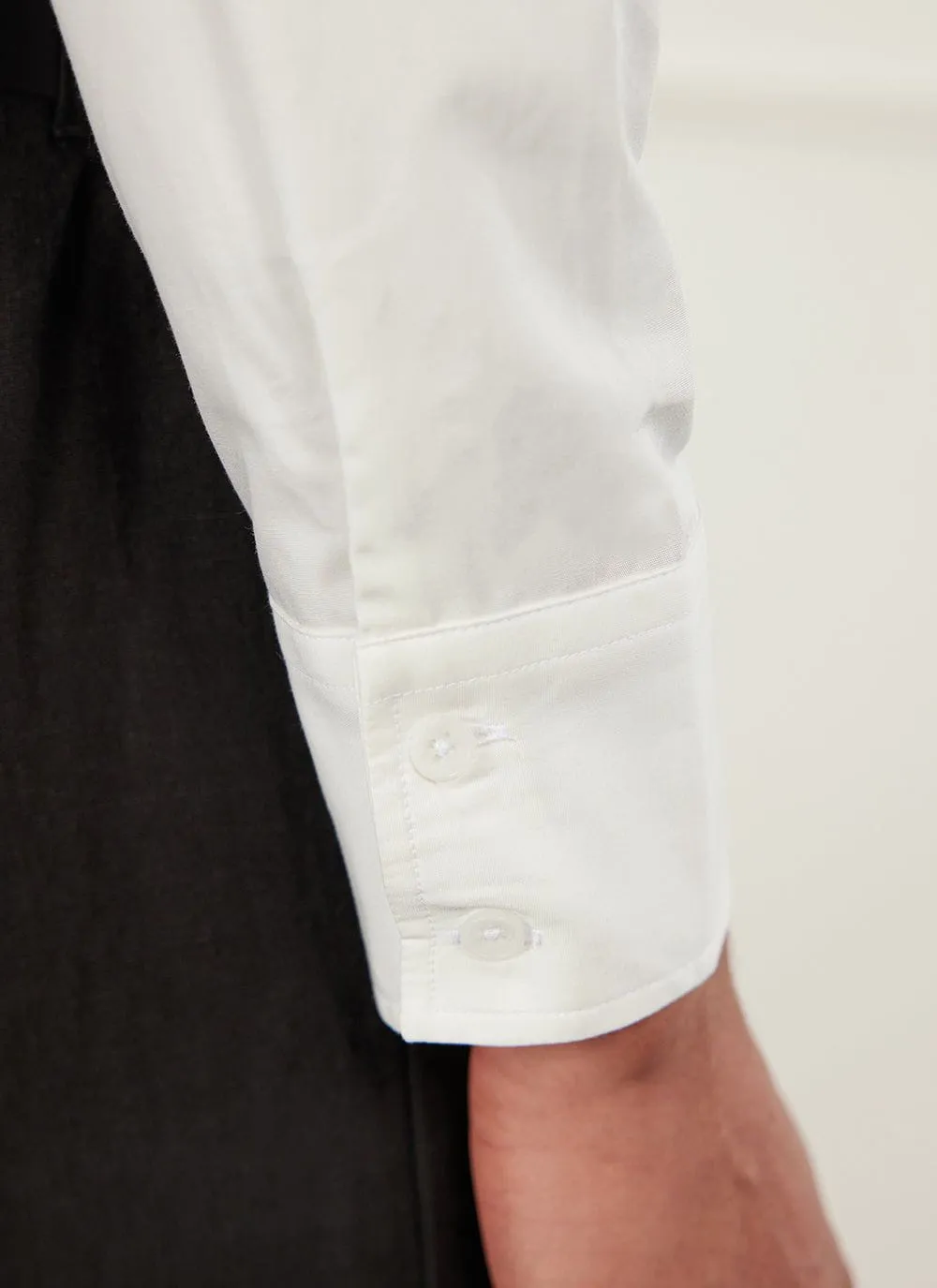 Formal Dress Shirt | Cotton Poplin | White