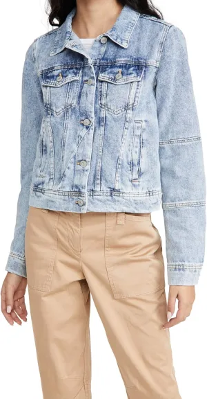 Free People Women's Rumors Denim Jacket, Light Indigo