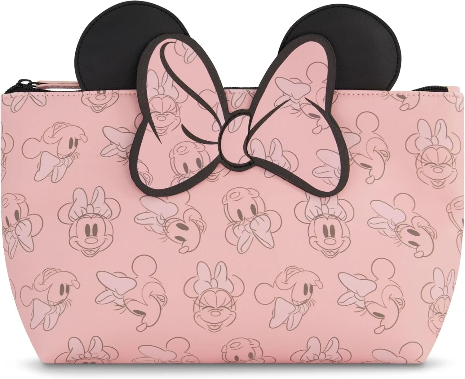 FUL Disney Minnie Mouse Women's Makeup Bag, Small Travel Cosmetic Zipper Pouch Organizer