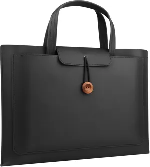 FUNSEED 15.6 Inch Laptop Bag for Men, PU Water Resistant Work Computer Laptop Messenger Briefcase Bag for Travel Office