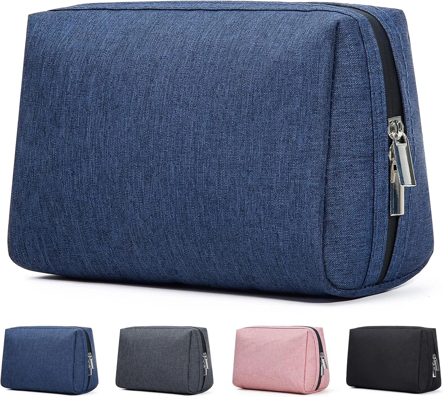 FUNSEED Travel Toiletry Bag for Men and Women, Portable Durable Shaving Organizer Dopp kit for Toiletries and Makeup Accessories (Blue)