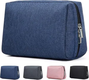 FUNSEED Travel Toiletry Bag for Men and Women, Portable Durable Shaving Organizer Dopp kit for Toiletries and Makeup Accessories (Blue)