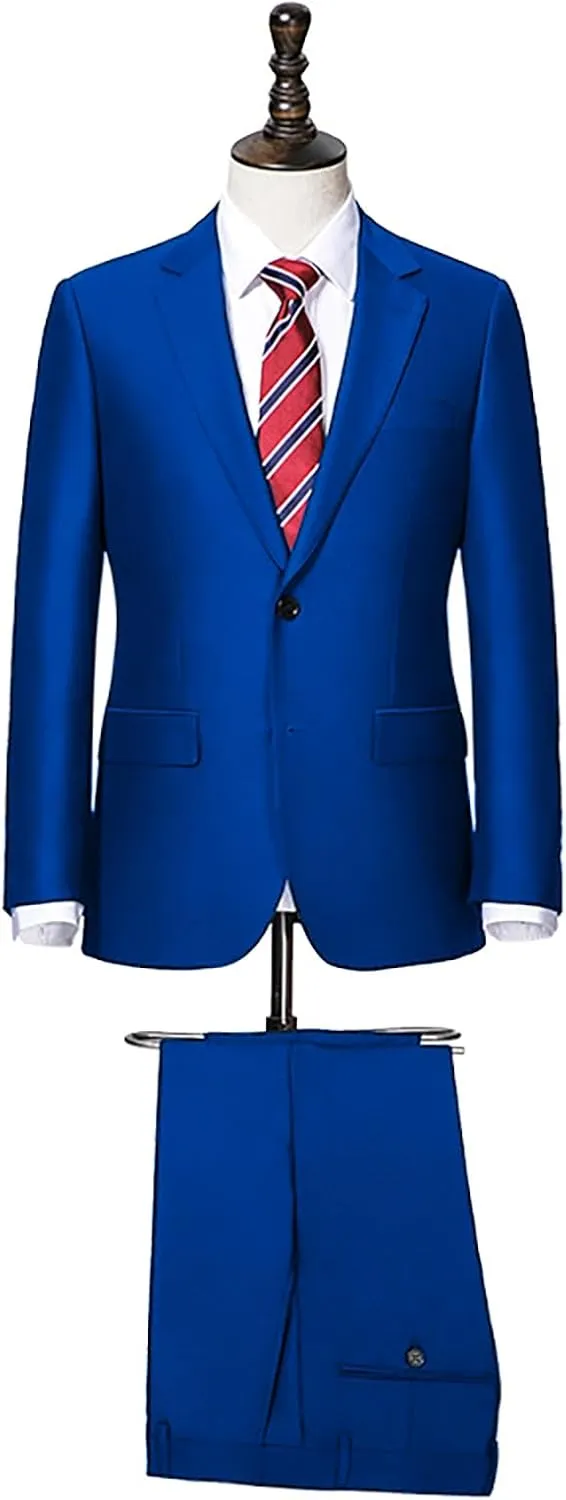 GATMSTZ Mens Suits Big and Tall 2 Pieces Blazer Pants Set Classic Fit