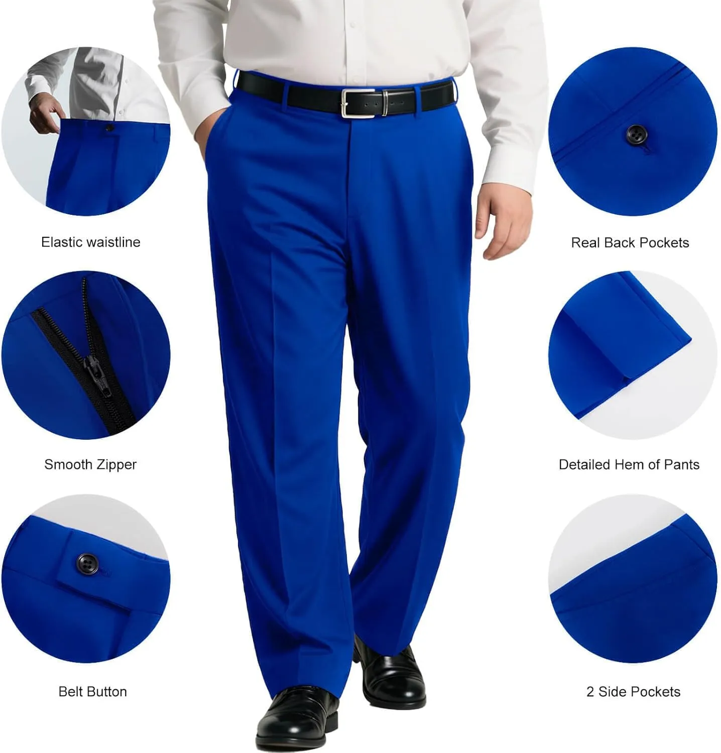 GATMSTZ Mens Suits Big and Tall 2 Pieces Blazer Pants Set Classic Fit