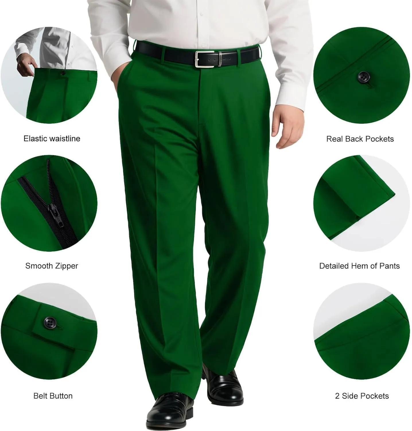 GATMSTZ Mens Suits Big and Tall 2 Pieces Blazer Pants Set Classic Fit