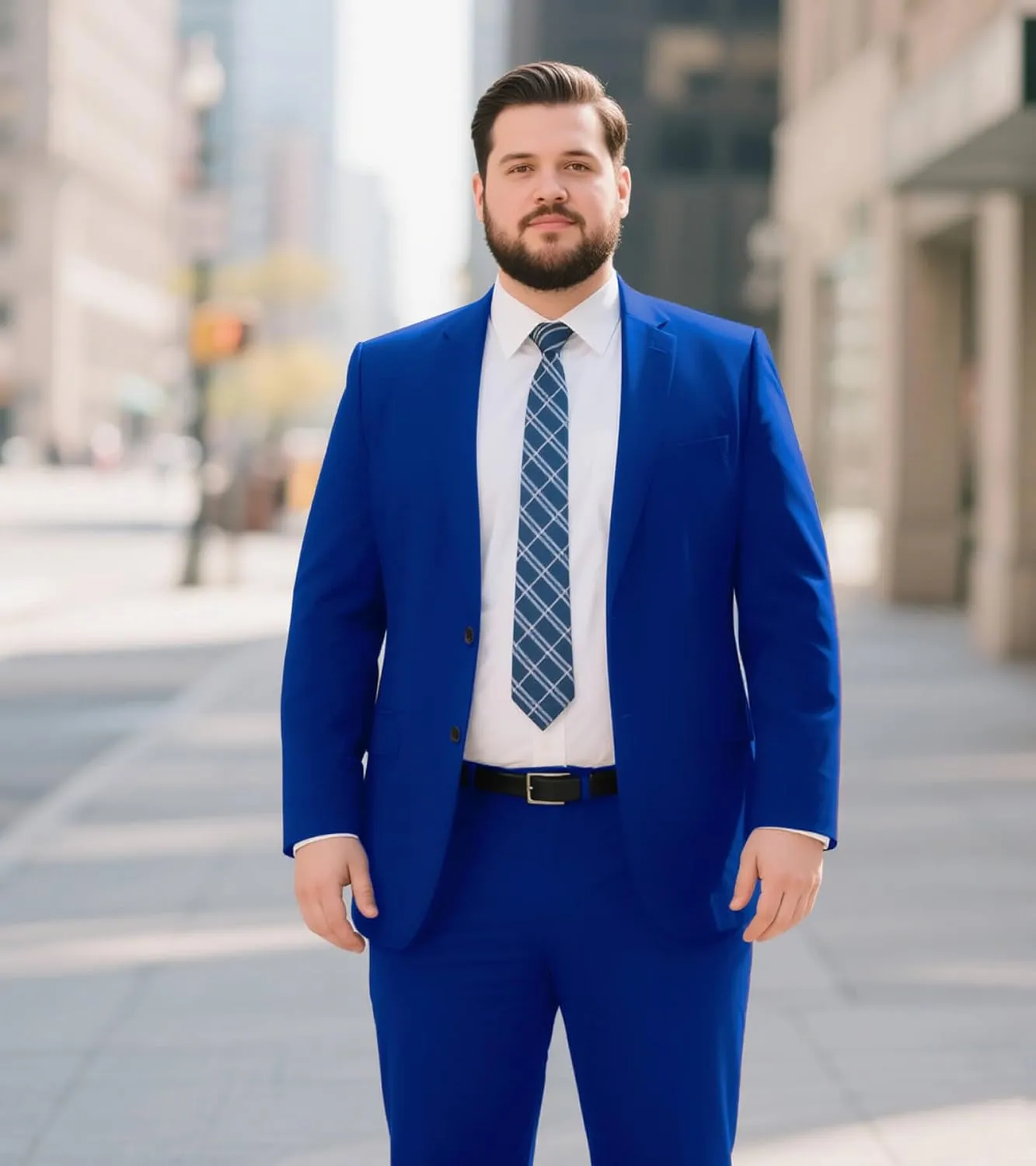 GATMSTZ Mens Suits Big and Tall 2 Pieces Blazer Pants Set Classic Fit