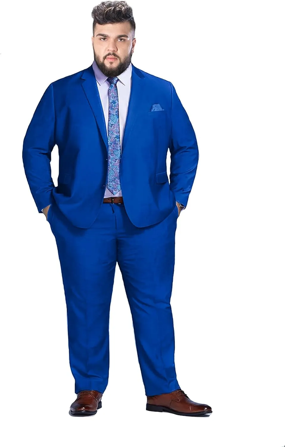 GATMSTZ Mens Suits Big and Tall 2 Pieces Blazer Pants Set Classic Fit