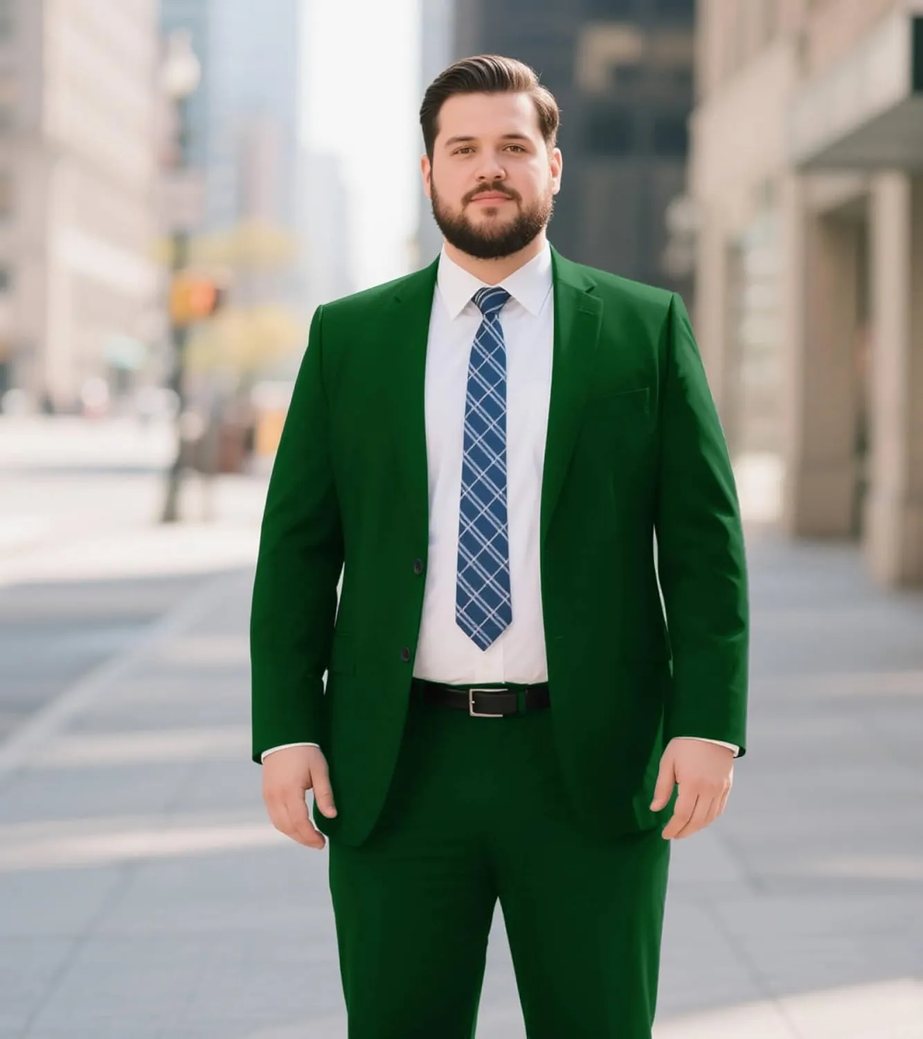 GATMSTZ Mens Suits Big and Tall 2 Pieces Blazer Pants Set Classic Fit