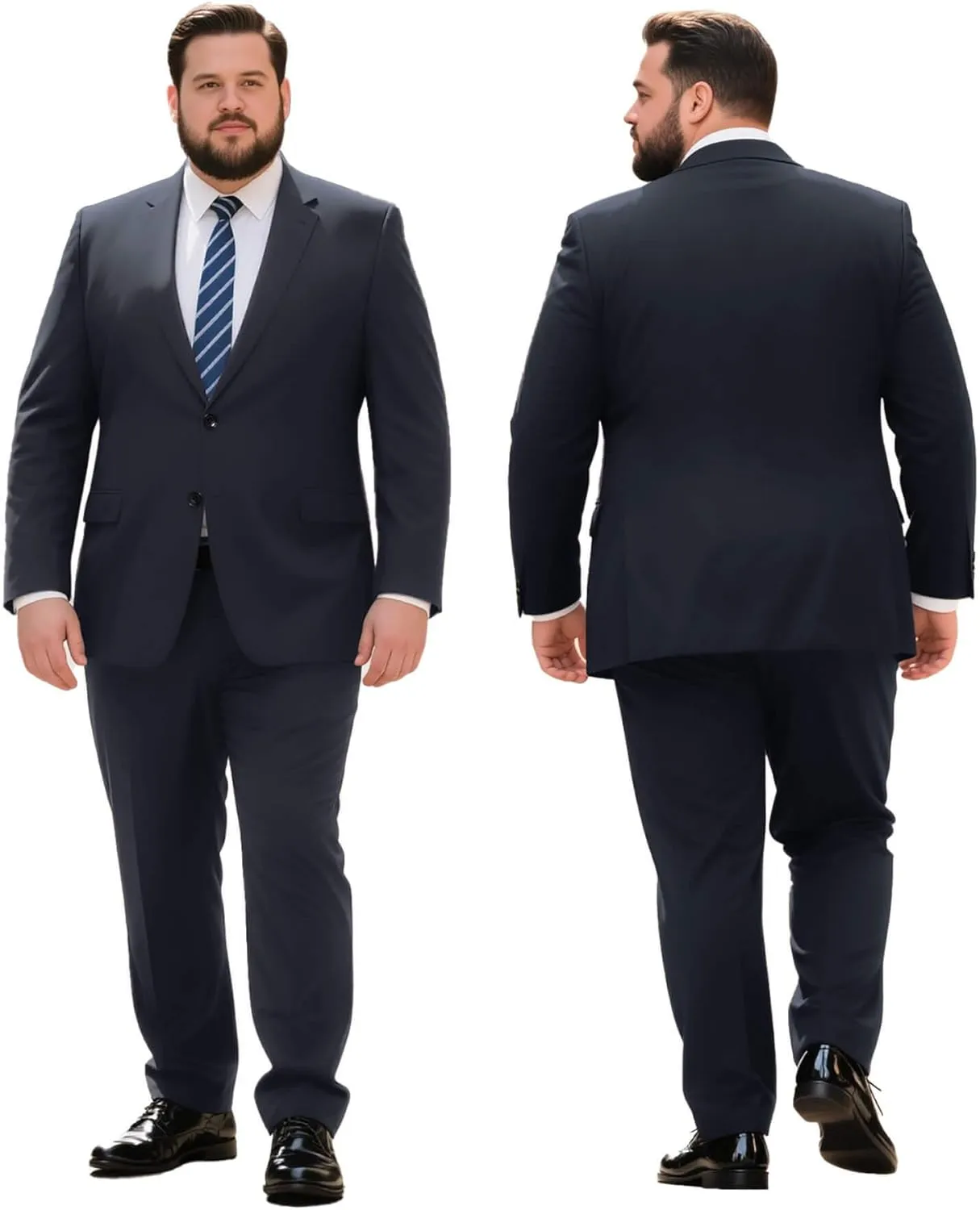 GATMSTZ Mens Suits Big and Tall 2 Pieces Blazer Pants Set Classic Fit
