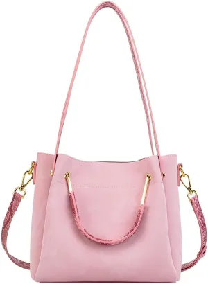 Genuine Leather Pink Bucket Bag Female Crossbody 2024 Senior Sense Large Capacity Commuter Handheld