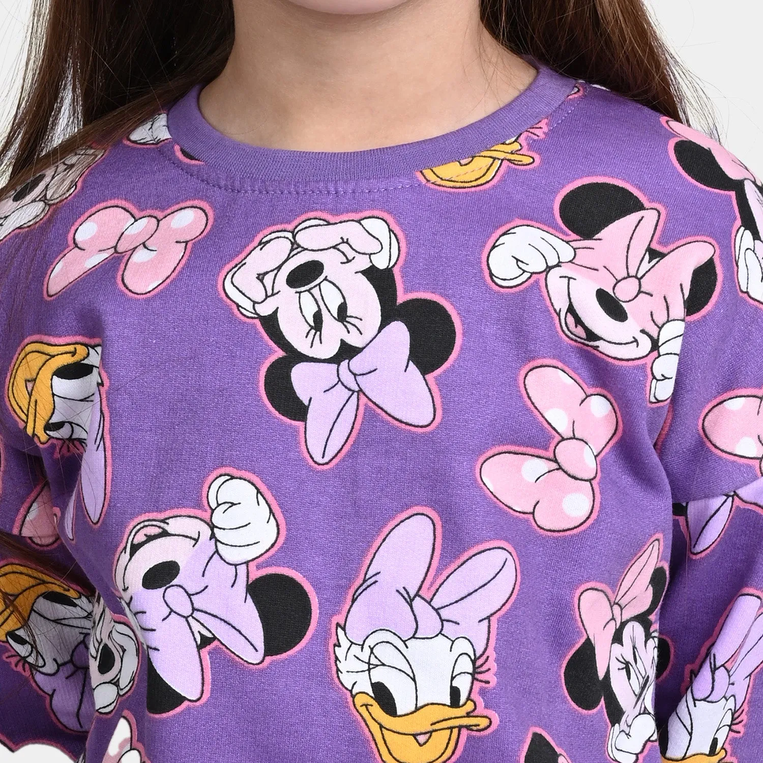 Girls Fleece Sweatshirt Character -D.Lavender