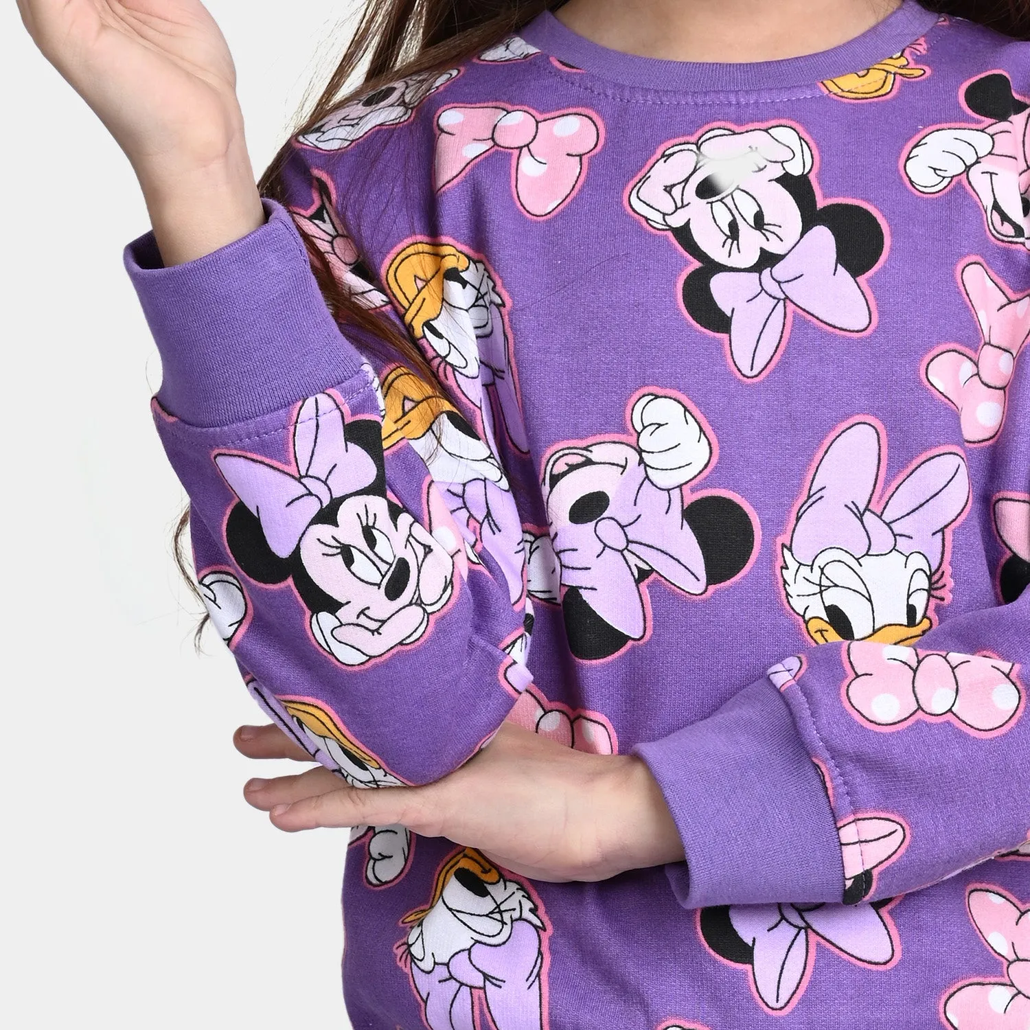 Girls Fleece Sweatshirt Character -D.Lavender