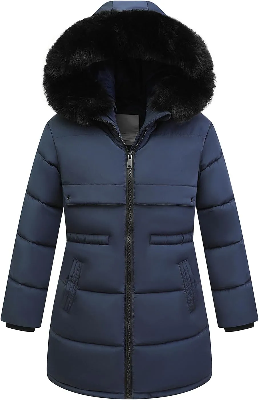 Girl's Winter Long Coat Parka Kids Warm Hooded Puffer Jacket Long-lasting